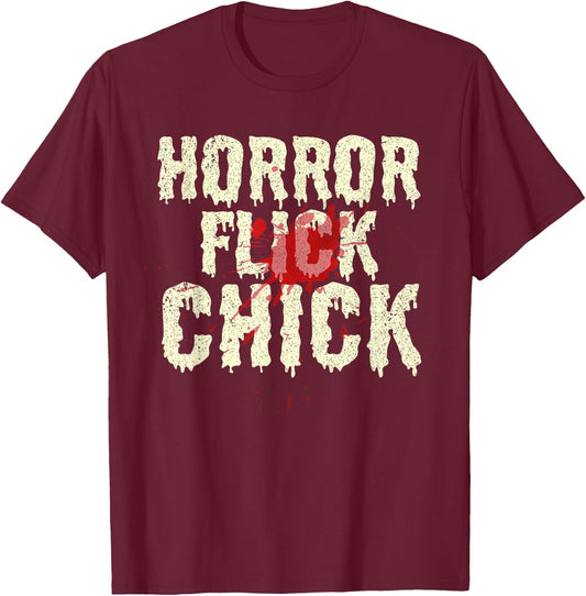 Funny Horror Art Women Halloween Film Horror Movie T-Shirt - T-Shirt | Maroon