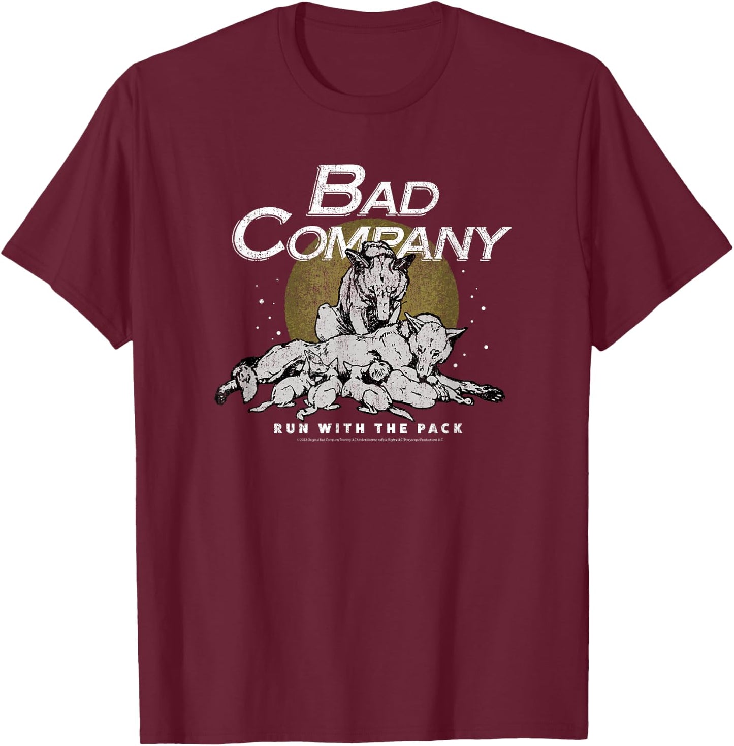 Bad Company - Run With The Pack T-Shirt - T-Shirt | Maroon