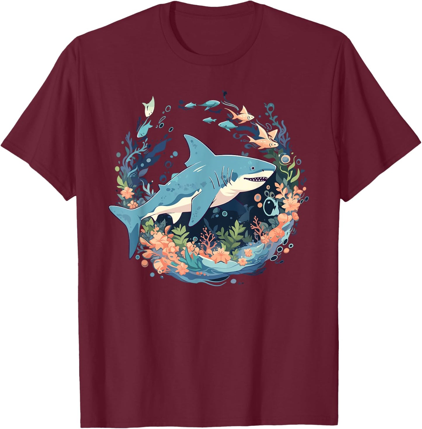 Cottacecore Goth Shark Kids Funny Shark T-Shirt - T-Shirt | Maroon