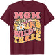 Daisy Birthday Mom Young Wild & 3 Boho 3rd Birthday Matching T-Shirt - T-Shirt | Maroon