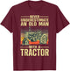 Cool Tractor Design for Grandpa Men Tractor Driver Farming Small T-Shirt - T-Shirt | Maroon