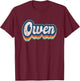 Owen First Name Boy Vintage Style 70s 80s Personalized T-Shirt - T-Shirt | Maroon