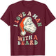 I Love A Man With a Beard Retro Santa Christmas Vintage Pink T-Shirt - T-Shirt | Maroon
