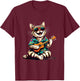 Cat Wearing a Hawaiian Shirt, Playing a Ukulele T-Shirt - T-Shirt | Maroon