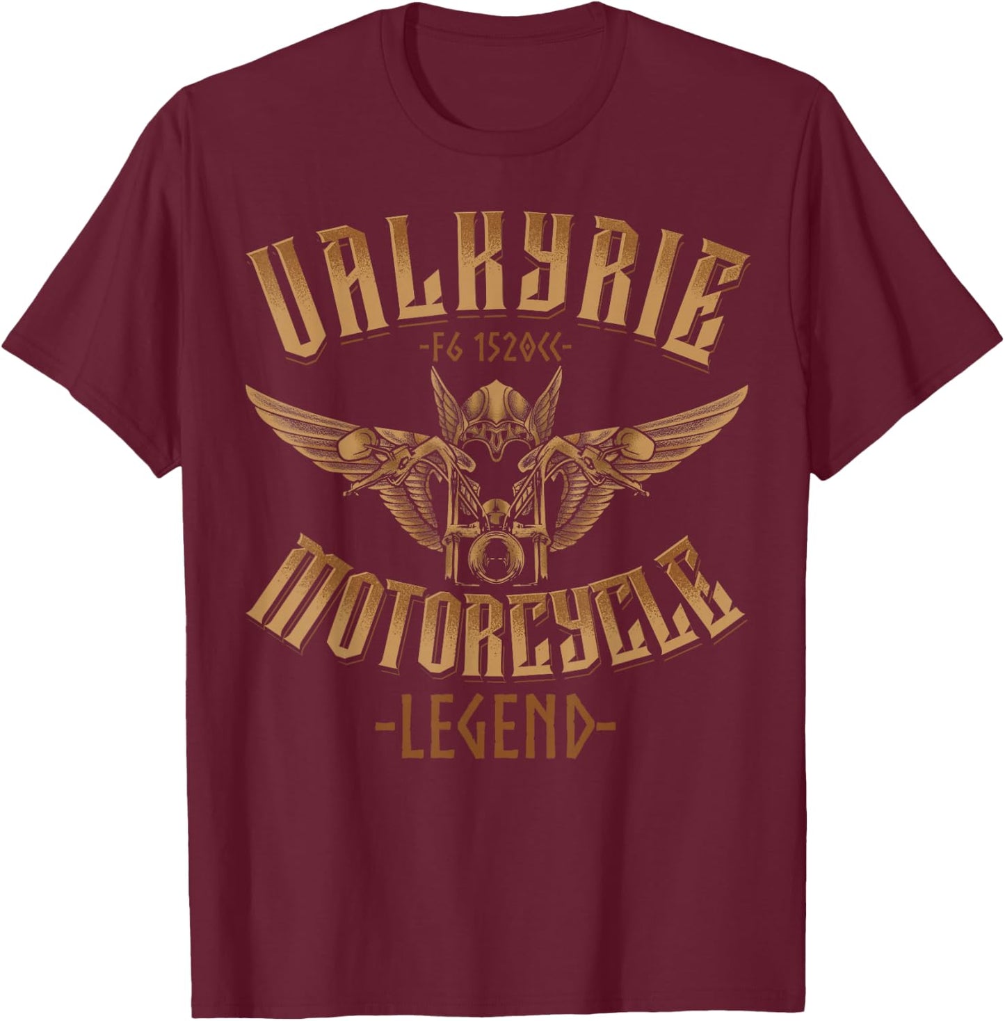 Valkyrie F6 1520cc Motorcycle Legend Biker T-Shirt - T-Shirt | Maroon