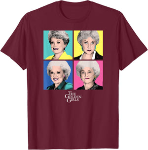The Golden Girls - Group Pop Art T-Shirt - T-Shirt | Maroon