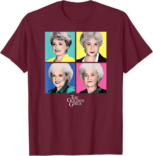 The Golden Girls - Group Pop Art T-Shirt - T-Shirt | Maroon