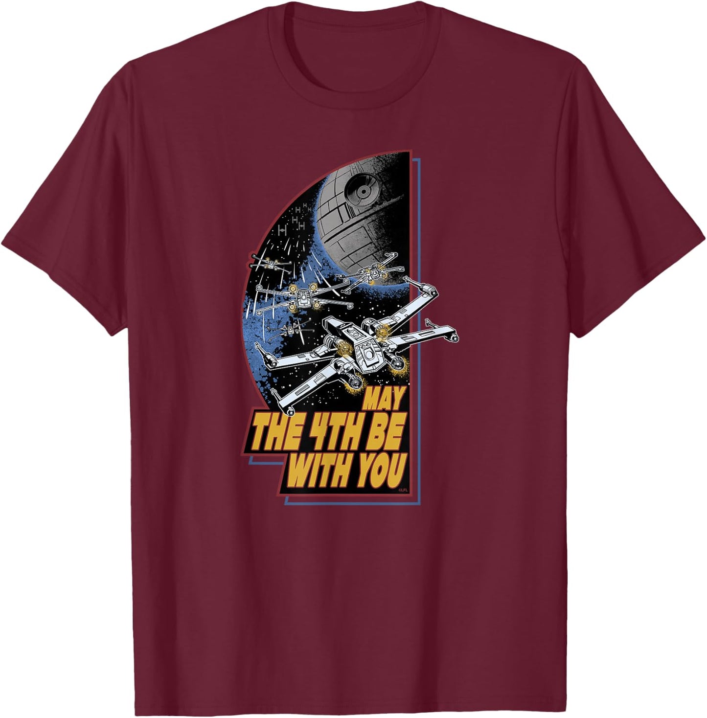 Star Wars Day May the 4th Be With You Vintage Space Battle T-Shirt - T-Shirt | Maroon