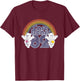 Care Bears 82 Rainbow With Share Bear And Cheer Bear T-Shirt - T-Shirt | Maroon