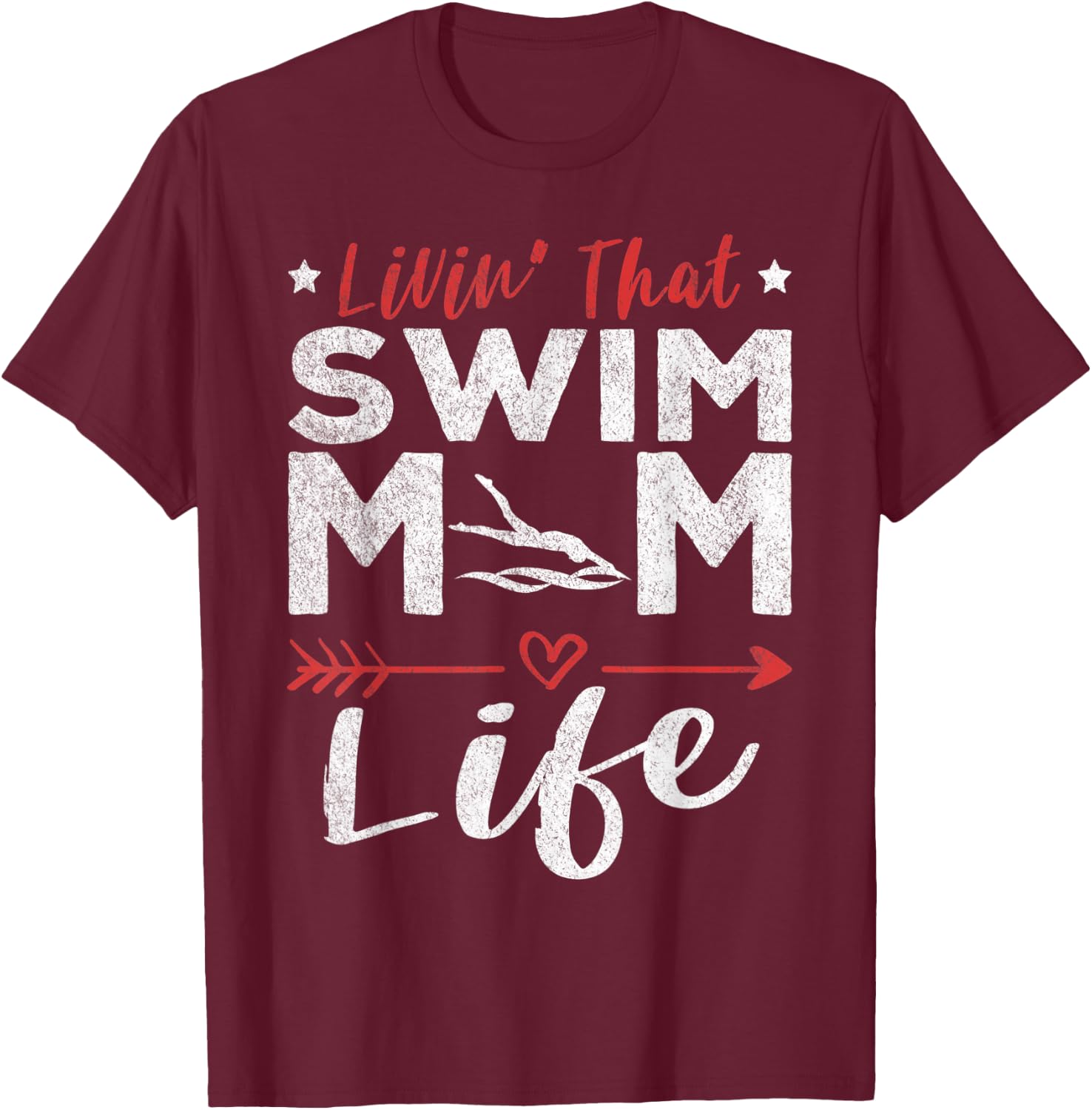 Funny Swim Mom Swimming Mom Swimmer Mom T-Shirt - T-Shirt | Maroon