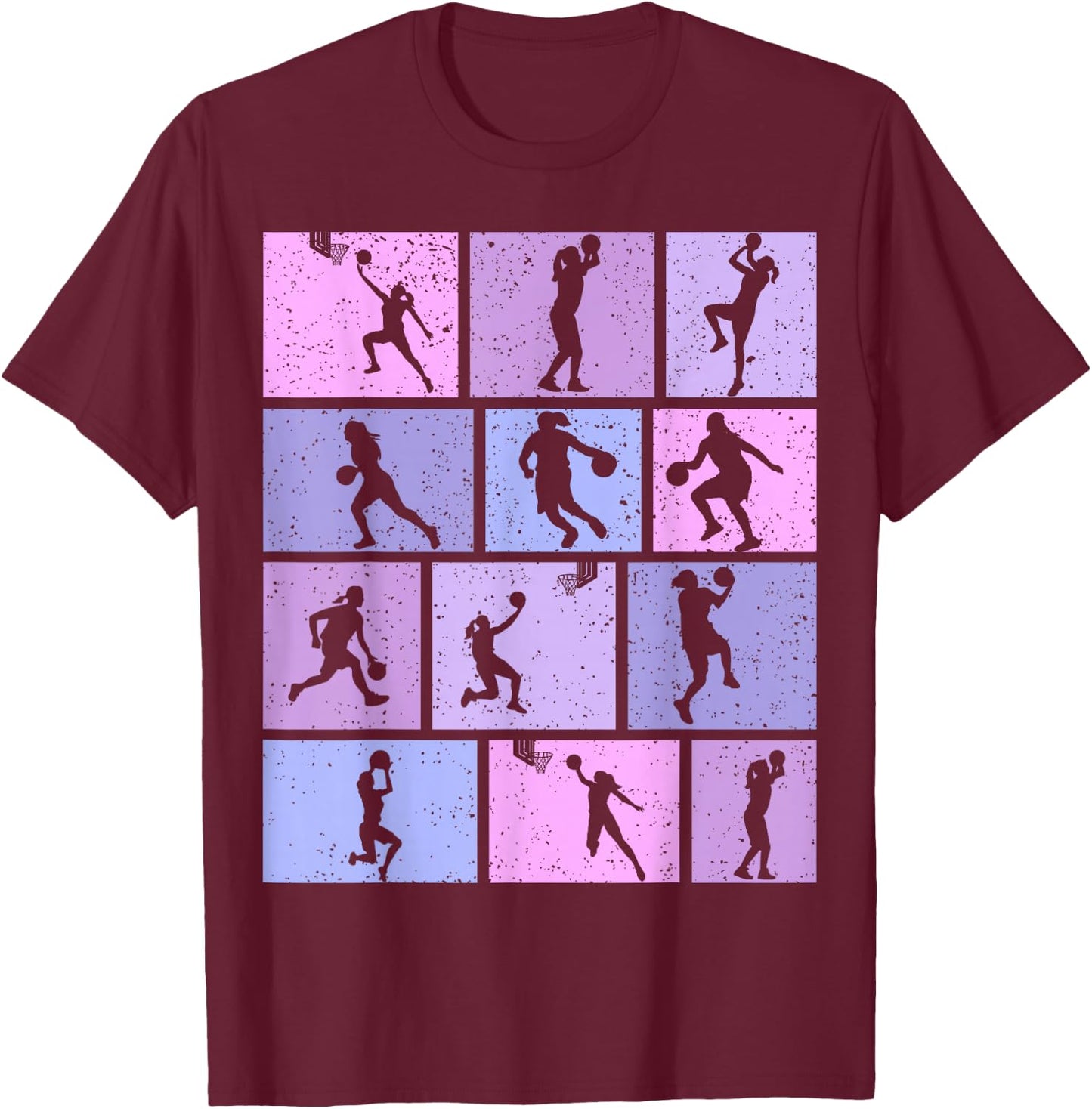 Basketball Girls Women T-Shirt - T-Shirt | Maroon