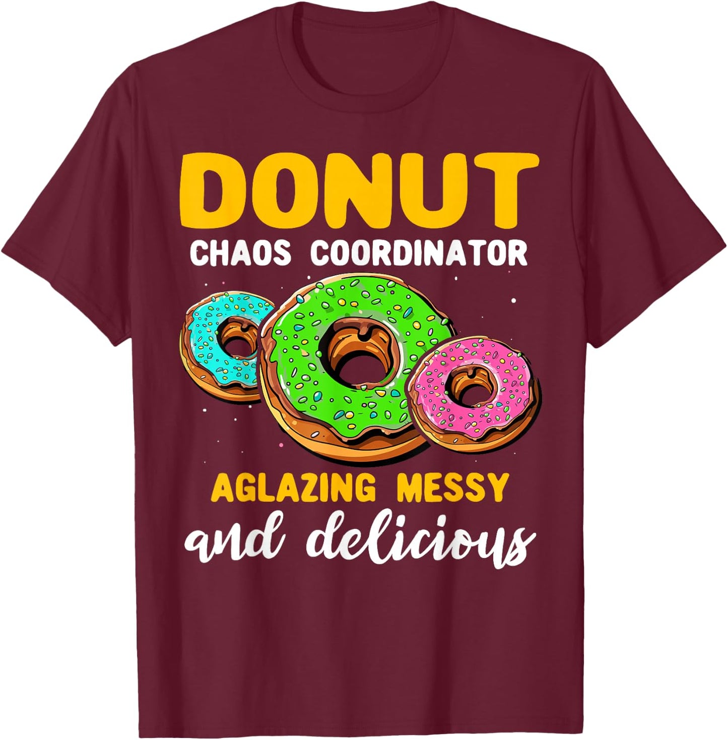 Doughnut Sprinkle I Love Donuts Glazing Donut T-Shirt - T-Shirt | Maroon