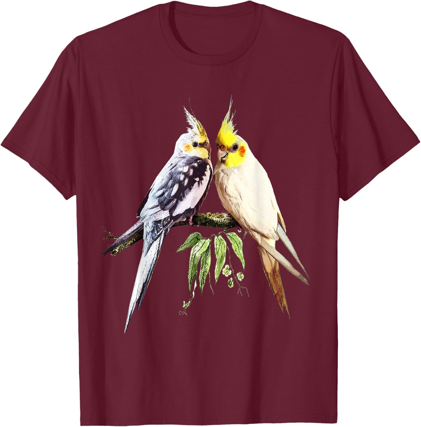 Love Cockatiel Women Parrot for pet Bird Lovers Cockatiel T-Shirt - T-Shirt | Maroon