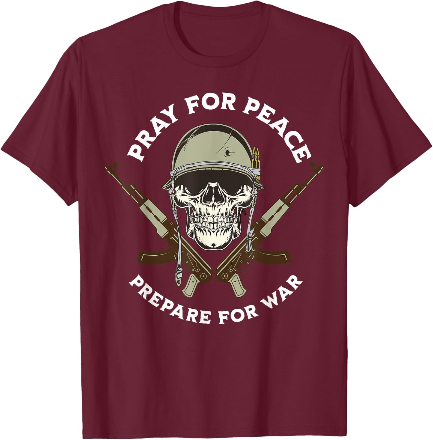 Pray for peace prepare for dad father T-Shirt - T-Shirt | Maroon