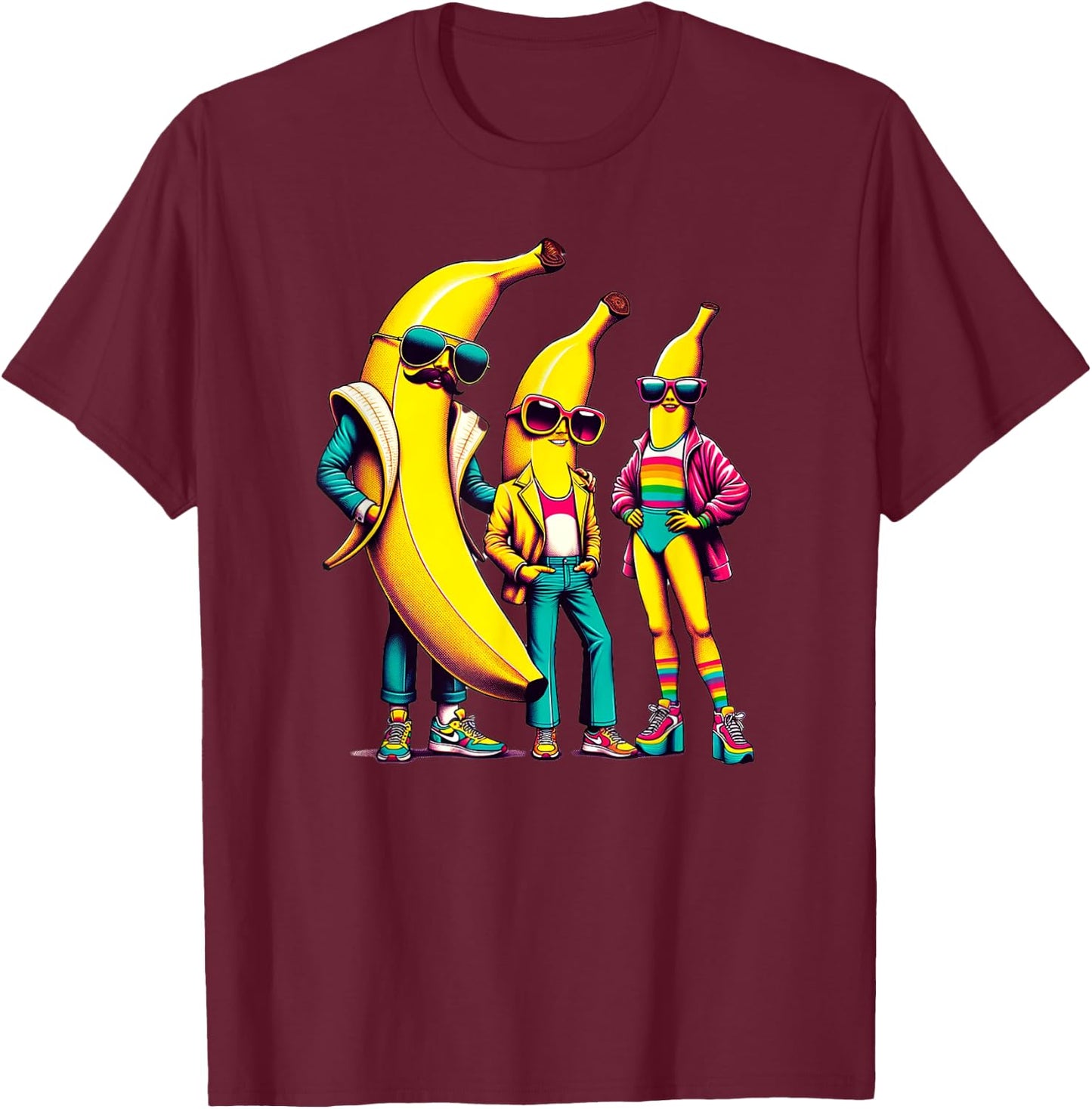 Banana Fun Run Family Outfit for Family Runners Costume T-Shirt - T-Shirt | Maroon
