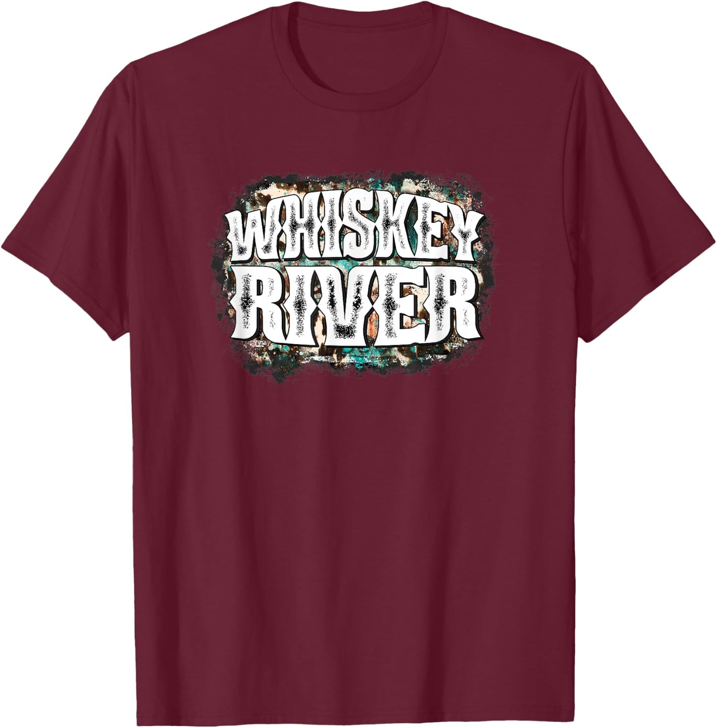 Funny Whiskey River Western Country Woman Man T-Shirt - T-Shirt | Maroon