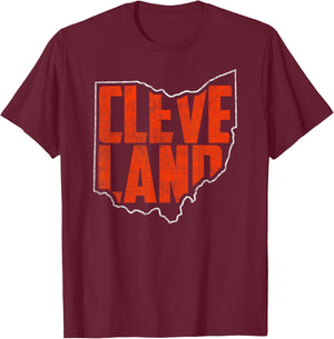Vintage Cleveland Ohio Retro Souvenir for Boys Girls & Kids T-Shirt - T-Shirt | Maroon