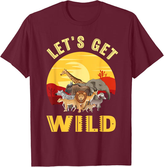 Funny Safari Design Women Kids Safari Animal Lovers T-Shirt - T-Shirt | Maroon