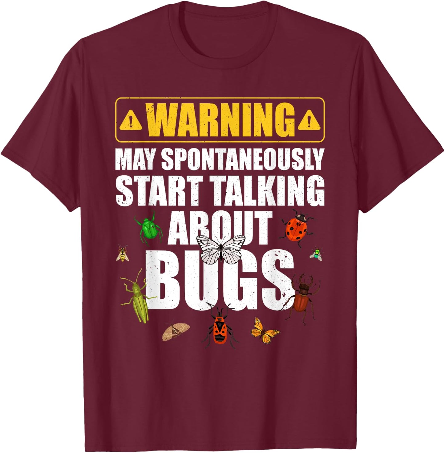 Cool Bug Women Insect Lady Bug Lover Moth Entomology T-Shirt - T-Shirt | Maroon
