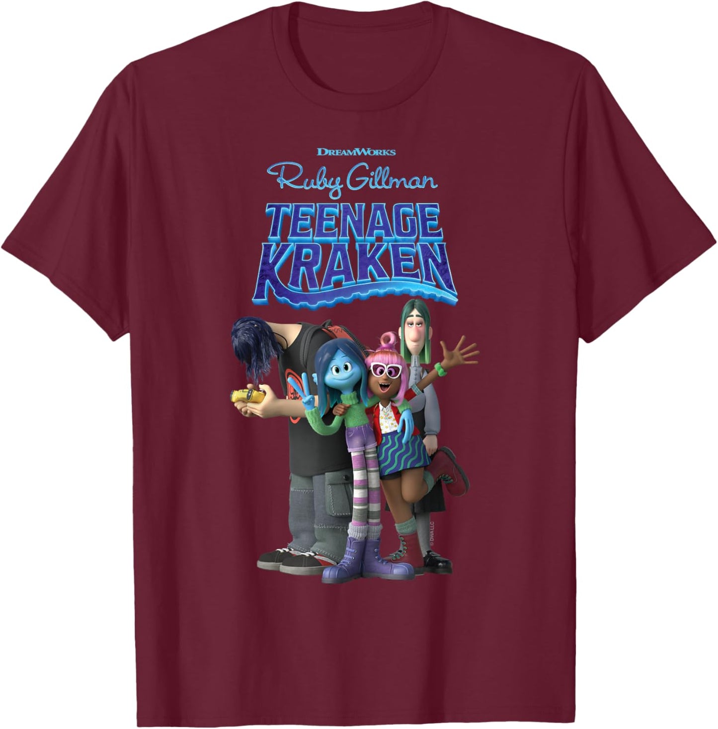 DreamWorks Ruby Gillman, Teenage Kraken Friends T-Shirt - T-Shirt | Maroon