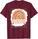 Leukemia Awareness Bleached Rainbow Orange Ribbon Men T-Shirt - T-Shirt | Maroon