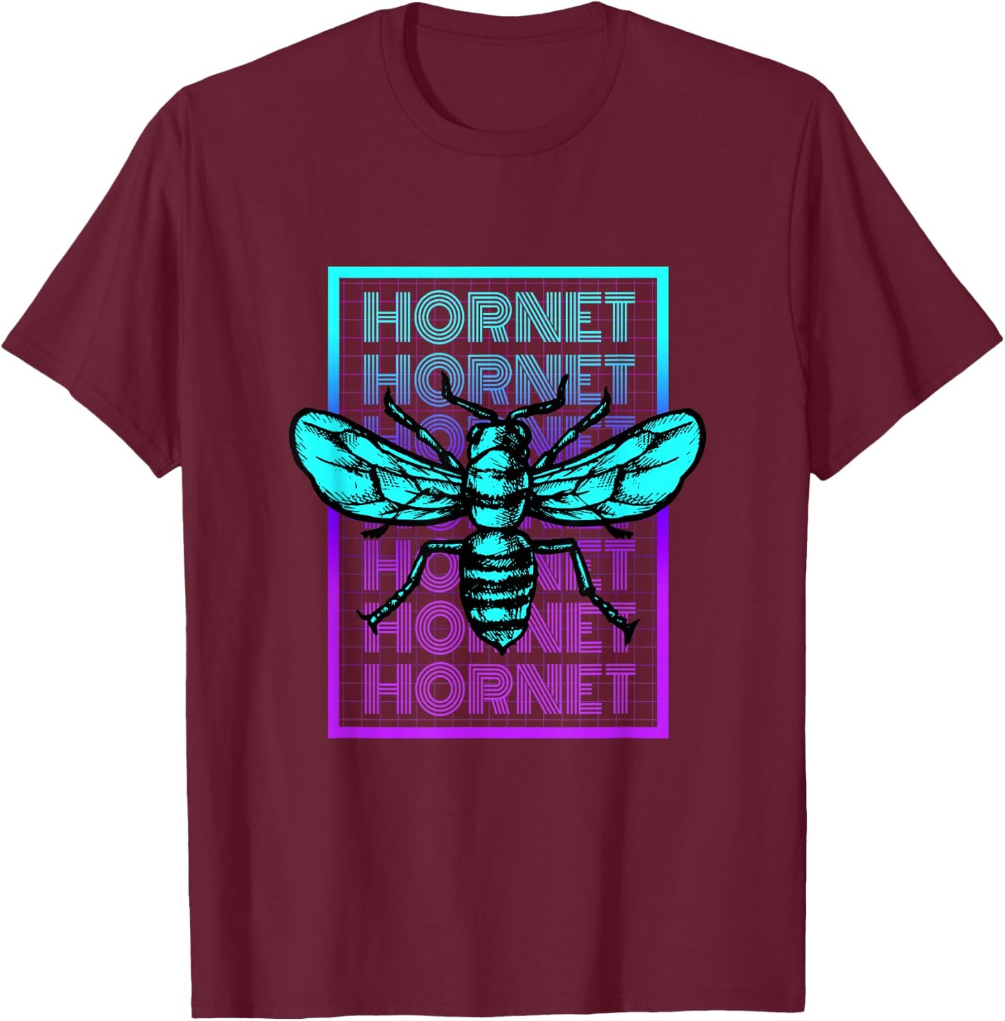 Hornet Insect Vintage Retro Hornet T-Shirt - T-Shirt | Maroon