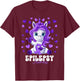 Epilepsy Awareness Month Purple Ribbon Unicorn T-Shirt - T-Shirt | Maroon