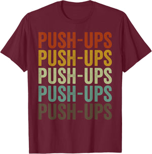 Push-Ups Workout Gym Retro T-Shirt - T-Shirt | Maroon