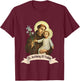St Anthony of Padua Holding Jesus Catholic Saint St Anthony T-Shirt - T-Shirt | Maroon