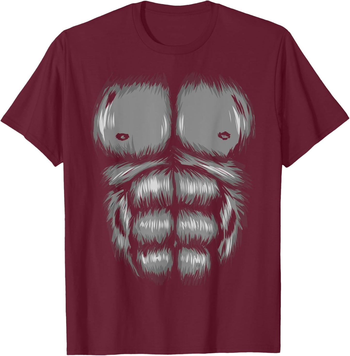 Gorilla Funny Lazy Halloween Costume Party Gorilla Chest T-Shirt - T-Shirt | Maroon