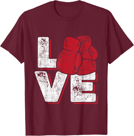 Love - Kickboxer Kickboxing Fitness Workout Martial Arts T-Shirt - T-Shirt | Maroon