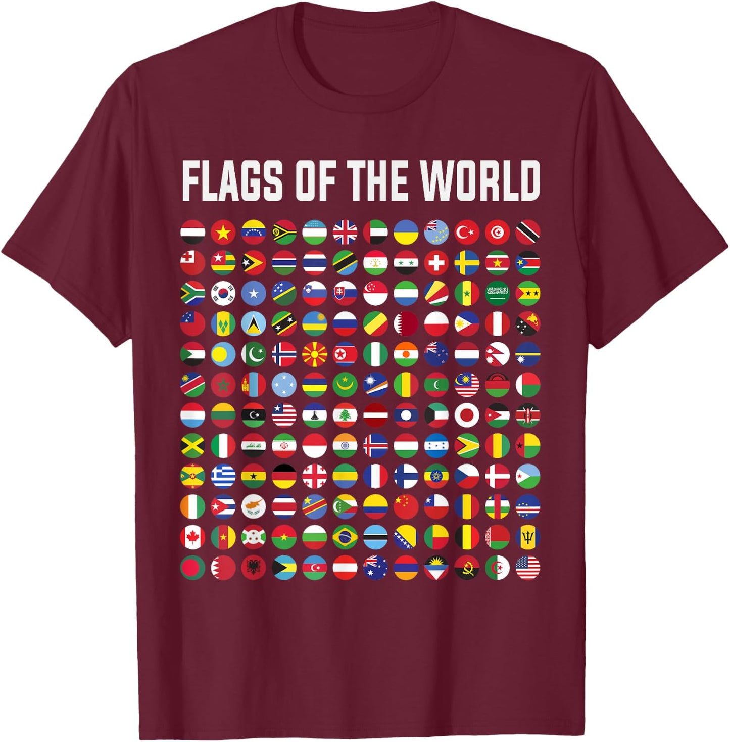 World Flag Outfit Ideas For Kids & International World Flags T-Shirt - T-Shirt | Maroon