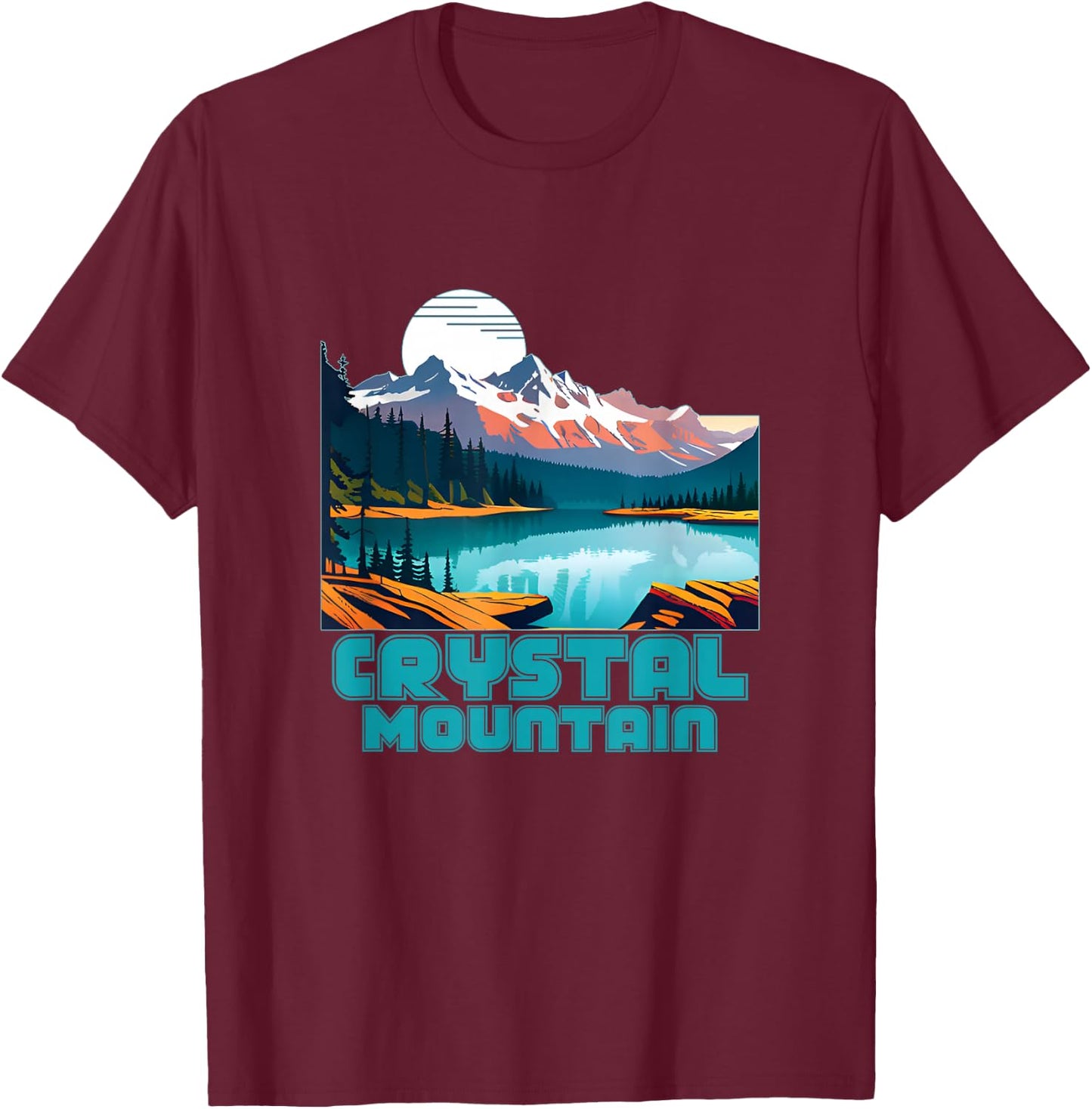 Crystal Mountain Souvenir Apparel - Retro Vintage T-Shirt - T-Shirt | Maroon