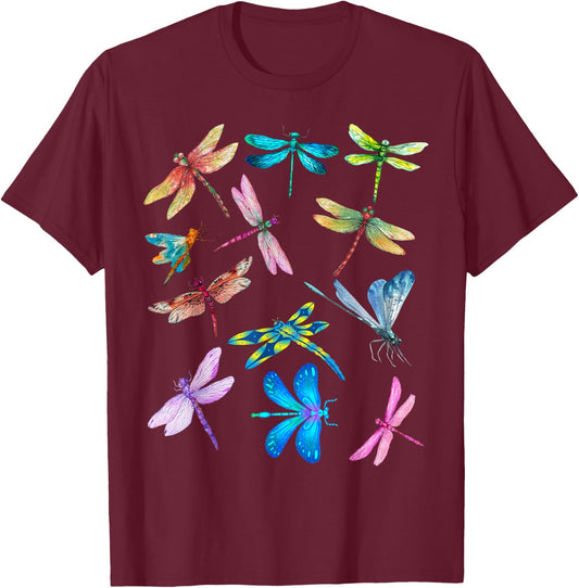 Nurse And Dog Mom Dragonfly Watercolor Happy Nurse Week 2023 Women T-Shirt - T-Shirt | Maroon