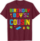 Master Builder Birthday Boy's Cousin Building Bricks Blocks T-Shirt - T-Shirt | Maroon