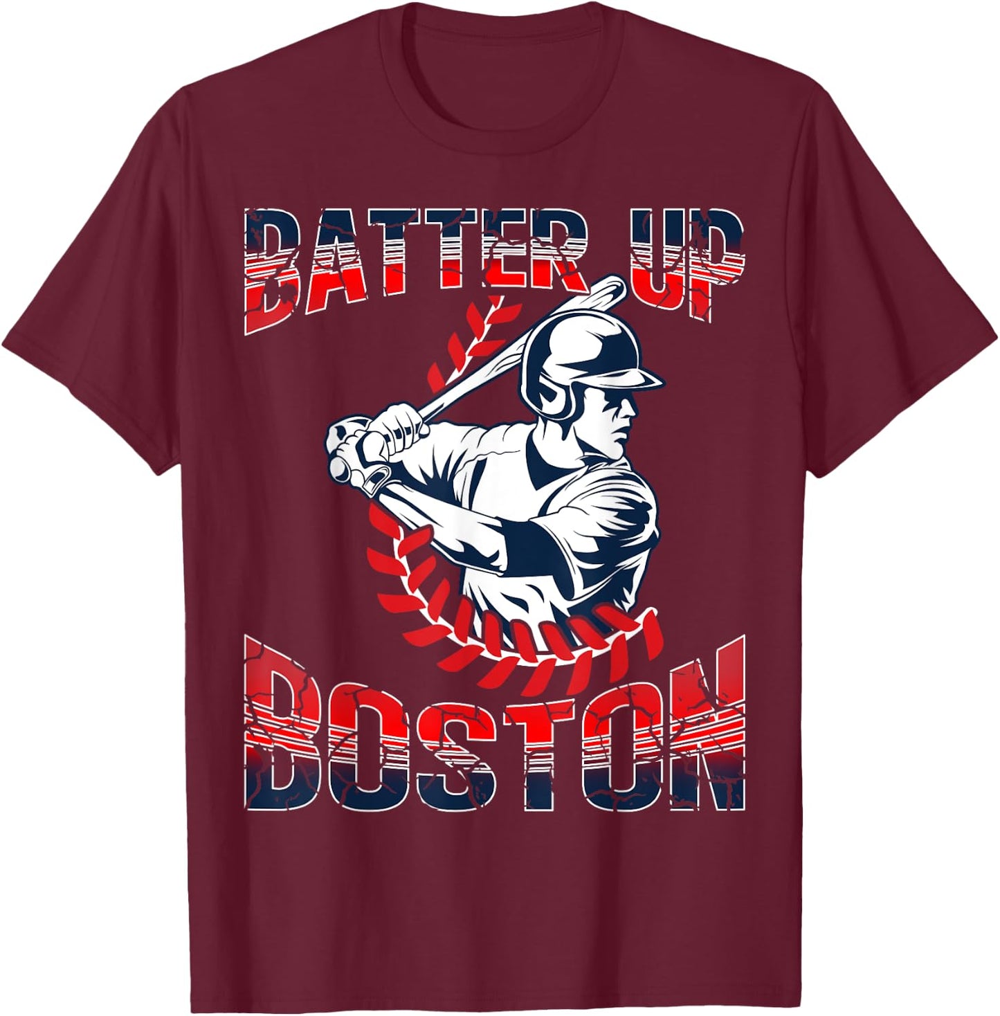 Vintage Style Batter Boston Baseball & Women T-Shirt - T-Shirt | Maroon