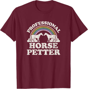 Equestrian Horse Lover Rainbow Professional Horse Petter T-Shirt - T-Shirt | Maroon
