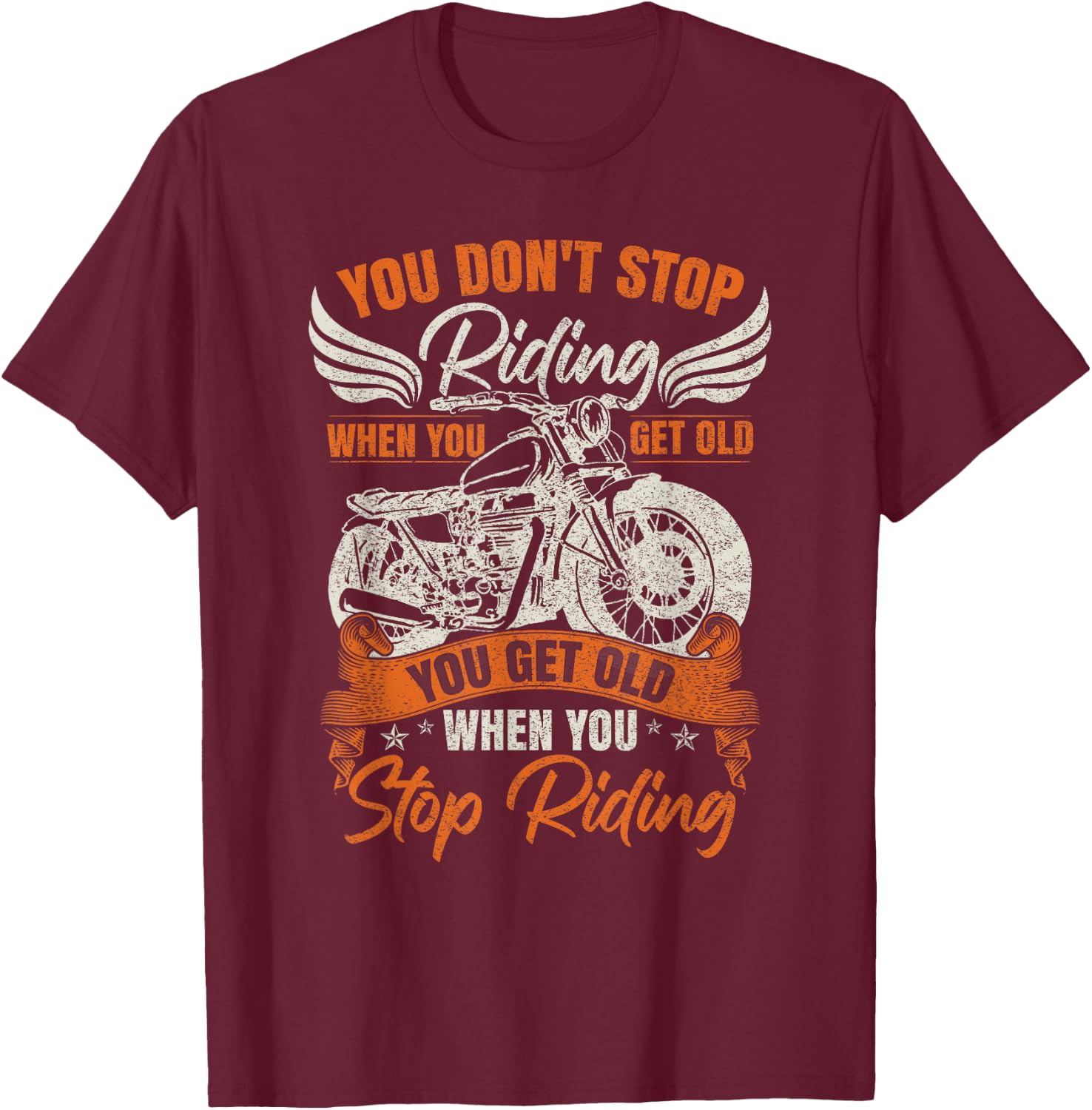 Vintage Motorbike Motorcycle T-Shirt - T-Shirt | Maroon