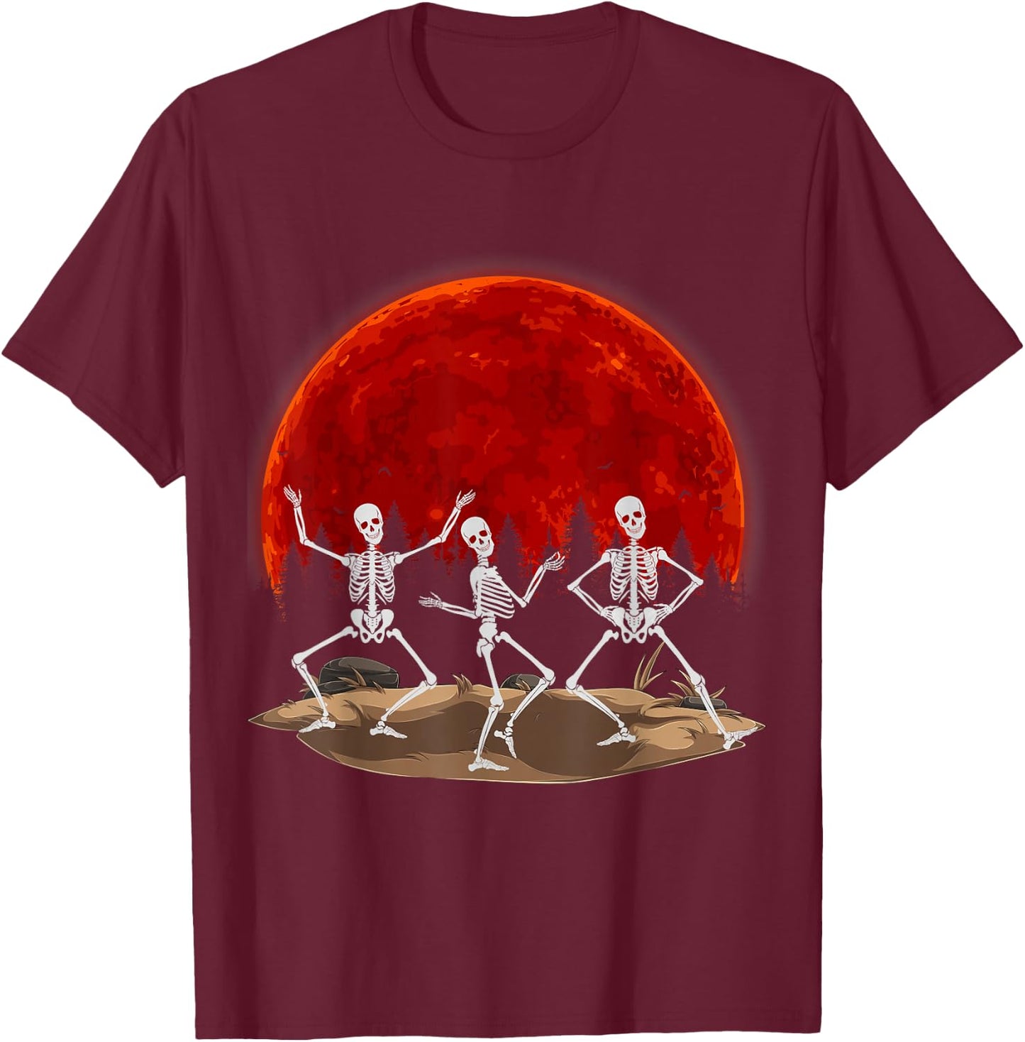 Funny Rocker Skeleton Hand Rock On Costume Halloween T-Shirt - T-Shirt | Maroon