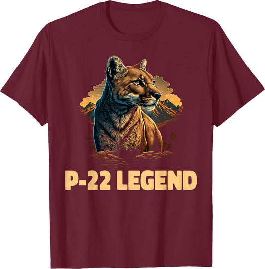 P-22 Mountain Lion Silver Lake P22 T-Shirt - T-Shirt | Maroon