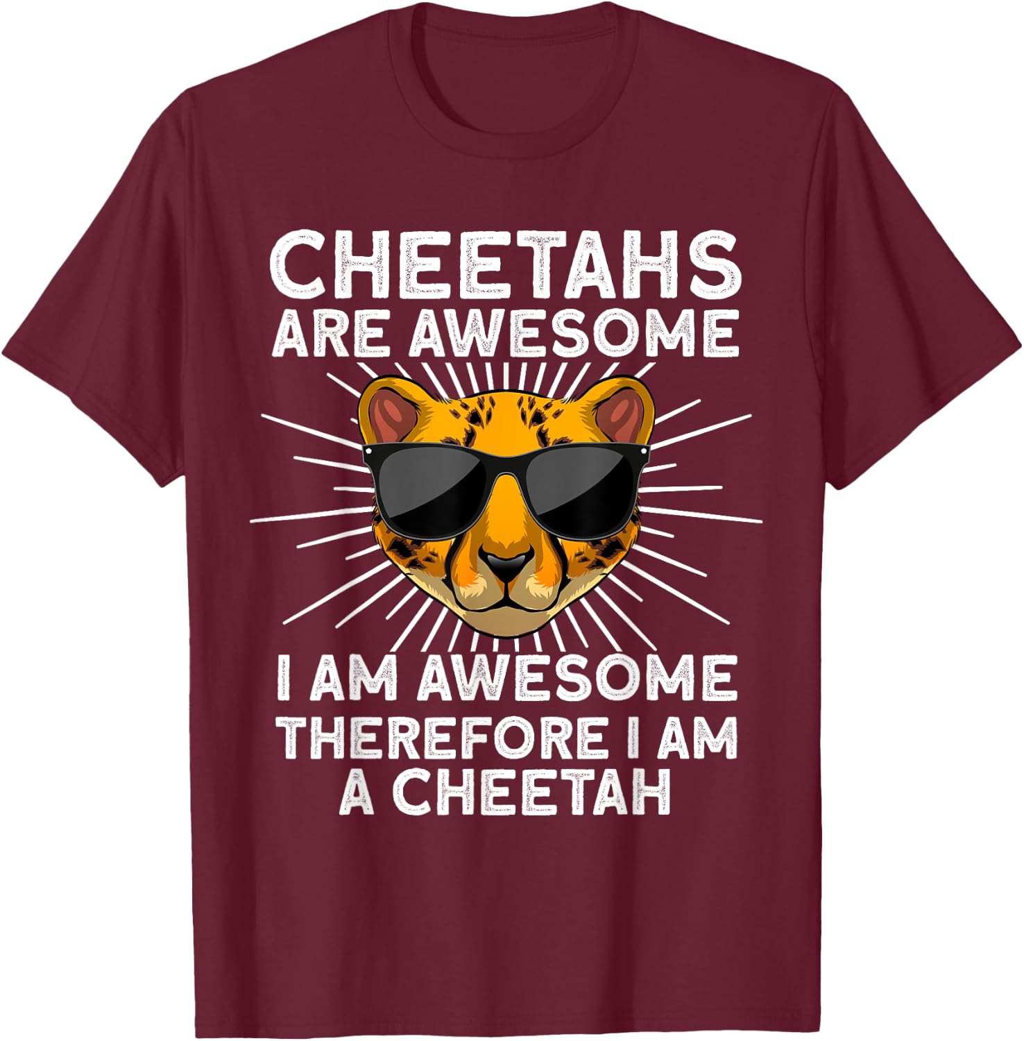 Cute Cheetah Design Women Cat Animal Cheetah Lover T-Shirt - T-Shirt | Maroon