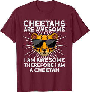 Cute Cheetah Design Women Cat Animal Cheetah Lover T-Shirt - T-Shirt | Maroon