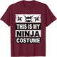 Retro Ninja Costume Shirt Halloween For Boy Kids Men T-Shirt - T-Shirt | Maroon