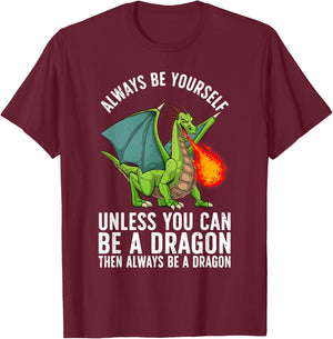 Funny Dragon Design Women Kids Fantasy Dragon Lover T-Shirt - T-Shirt | Maroon