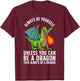 Funny Dragon Design Women Kids Fantasy Dragon Lover T-Shirt - T-Shirt | Maroon