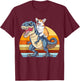 Corgi Riding Dinosaur T rex Cute Corgis Dog Lover Women T-Shirt - T-Shirt | Maroon