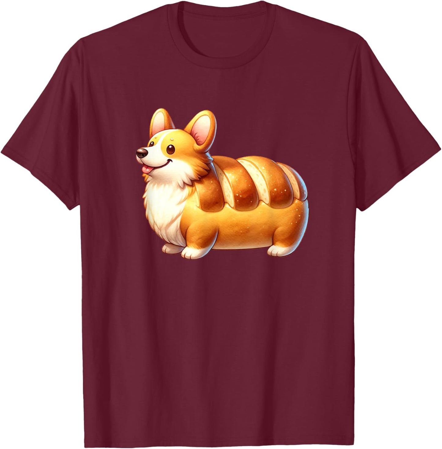 My Corgi Is Bread Cute Funny Corgi Loaf | Dog Lover T-Shirt - T-Shirt | Maroon