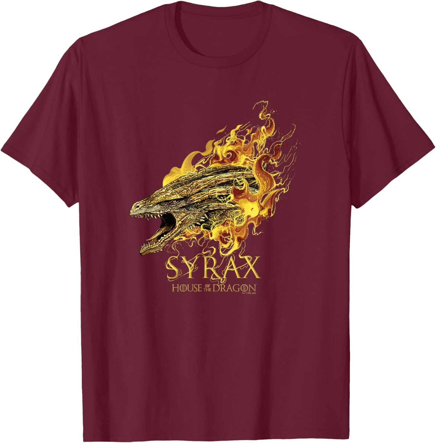 House of the Dragon Syrax T-Shirt - T-Shirt | Maroon