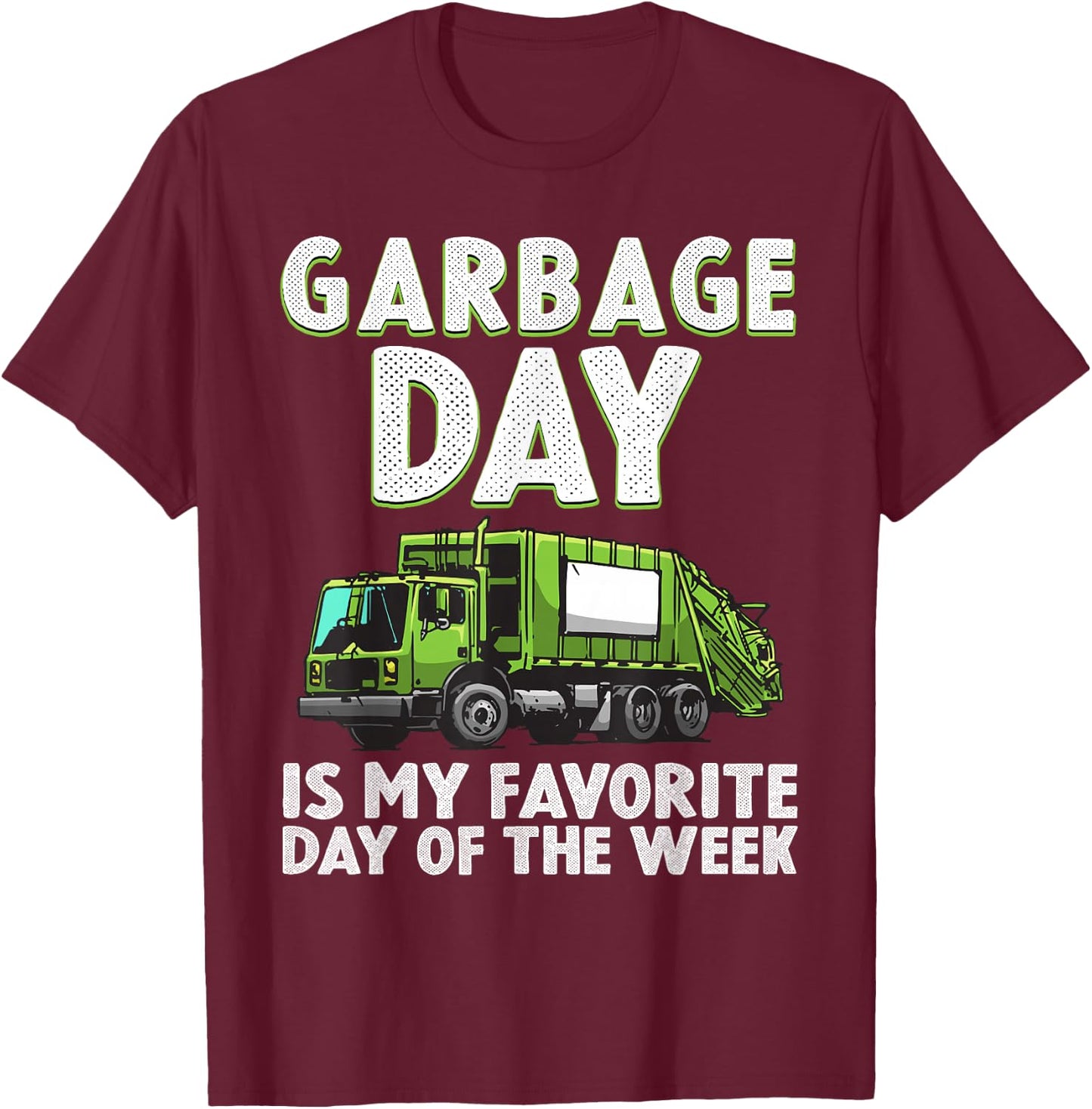 Funny Garbage Truck For Kids Boys Toddlers Waste Garbage Day T-Shirt - T-Shirt | Maroon