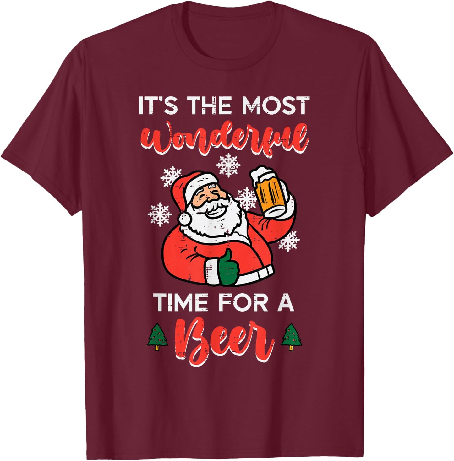 Christmas Most Wonderful Time for Funny Santa Xmas Dad Men T-Shirt - T-Shirt | Maroon
